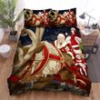 Happy Kids On Santa Claus Sleigh Bed Sheets Spread Duvet Cover Bedding Sets