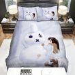 Snowman Bigger Than The Girl Bed Sheets Spread Duvet Cover Bedding Sets