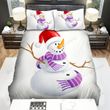 Purple Scarf Snowman Clipart Bed Sheets Spread Duvet Cover Bedding Sets