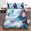 Winter Of Snowman And Girl Bed Sheets Spread Duvet Cover Bedding Sets