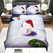 Christmas Circle Frame And Snowman Bed Sheets Spread Duvet Cover Bedding Sets