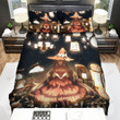 Halloween, Witch, Sitting With Lamps Bed Sheets Spread Duvet Cover Bedding Sets