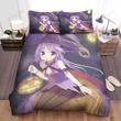 Halloween, Witch, Purple Hairs Witch With Pumpkin Basket Bed Sheets Spread Duvet Cover Bedding Sets