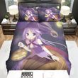 Halloween, Witch, Purple Hairs Witch With Pumpkin Basket Bed Sheets Spread Duvet Cover Bedding Sets