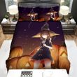 Halloween, Witch,  Protecting Her Pumpkins Art Bed Sheets Spread Duvet Cover Bedding Sets