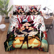 Halloween, Witch, Gothic Witch Pumpkin Bed Sheets Spread Duvet Cover Bedding Sets