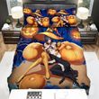 Halloween, Witch, Orange Witch And Pumpkin Art Bed Sheets Spread Duvet Cover Bedding Sets