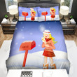 She Received Mail Near The Christmas Tree Bed Sheets Spread Duvet Cover Bedding Sets