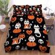 Halloween Funny Cartoon Cat Pattern Bed Sheets Spread Duvet Cover Bedding Sets