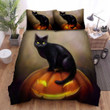 Halloween Black Cat And Jack O Lantern Art Painting Bed Sheets Spread Duvet Cover Bedding Sets