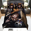 Halloween, Witch, Skull Bag Of Witch Bed Sheets Spread Duvet Cover Bedding Sets