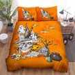 Happy Halloween With Skull And Friends Artwork Bed Sheets Spread Duvet Cover Bedding Sets