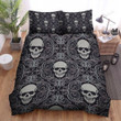 Halloween Paisley Skull Pattern Bed Sheets Spread Duvet Cover Bedding Sets