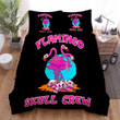 Halloween Flamingo Skull Crew Bed Sheets Spread Duvet Cover Bedding Sets