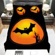 Halloween, Bat, Bat Moon Art Bed Sheets Spread Duvet Cover Bedding Sets
