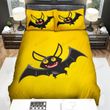 Halloween, Bat, Yellow Eyes Bat Art Bed Sheets Spread Duvet Cover Bedding Sets
