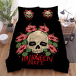 Halloween Party With Skull And Flowers Bed Sheets Spread Duvet Cover Bedding Sets