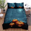 Halloween, Bat, Pumpkins And Curse Forest Bed Sheets Spread Duvet Cover Bedding Sets