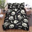 Halloween Skulls And Bones Pattern Bed Sheets Spread Duvet Cover Bedding Sets