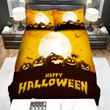 Spider, Halloween, Moon And Orange Night Bed Sheets Spread Duvet Cover Bedding Sets
