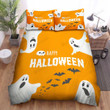 Halloween Ghost Happy Halloween In Orange Bed Sheets Spread Duvet Cover Bedding Sets
