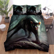 Halloween Scary Cat With Sharp Teeth Bed Sheets Spread Duvet Cover Bedding Sets