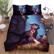 Halloween Cat Under The Rain Artwork Bed Sheets Spread Duvet Cover Bedding Sets