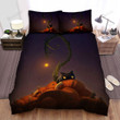 Halloween Cartoon Kitty On Pumpkins Bed Sheets Spread Duvet Cover Bedding Sets