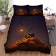 Halloween Cartoon Kitty On Pumpkins Bed Sheets Spread Duvet Cover Bedding Sets