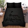 Spider, Halloween,  Happy Halloween From Black Spider Bed Sheets Spread Duvet Cover Bedding Sets