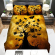 Halloween, Owl, 3 Owls On The Tree Bed Sheets Spread Duvet Cover Bedding Sets