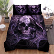 Halloween Purple Smoke Skull Digital Illustration Bed Sheets Spread Duvet Cover Bedding Sets