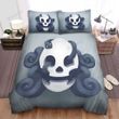 Halloween Skull With Black Snake Inside Bed Sheets Spread Duvet Cover Bedding Sets
