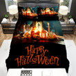 Halloween Desk With Skull Candles And Pumpkins Bed Sheets Spread Duvet Cover Bedding Sets