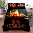 Halloween Desk With Skull Candles And Pumpkins Bed Sheets Spread Duvet Cover Bedding Sets
