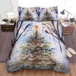 Christmas Tree With Orange Star On Top Bed Sheets Spread Duvet Cover Bedding Sets