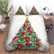 Red Ribbons Around The Christmas Tree Bed Sheets Spread Duvet Cover Bedding Sets