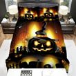 Halloween Black Jack-O-Lantern With Witch Hat Bed Sheets Spread Duvet Cover Bedding Sets