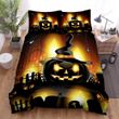 Halloween Black Jack-O-Lantern With Witch Hat Bed Sheets Spread Duvet Cover Bedding Sets