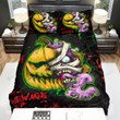 Halloween Jack-O-Lantern & Purple Devil Split Face Artwork Bed Sheets Spread Duvet Cover Bedding Sets