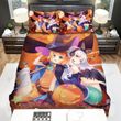 Halloween, Witch, Witch In Orange Dress Halloween Bed Sheets Spread Duvet Cover Bedding Sets