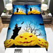 Halloween Jack-O-Lantern With Bats And Castle Bed Sheets Spread Duvet Cover Bedding Sets