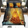A Small Figure Of Santa Claus On The Christmas Tree Bed Sheets Spread Duvet Cover Bedding Sets