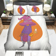 Halloween Jack-O-Lantern In Giant Purple Hat Illustration Bed Sheets Spread Duvet Cover Bedding Sets