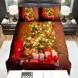 Teddy Bear Under The Christmas Tree Bed Sheets Spread Duvet Cover Bedding Sets