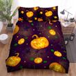 Halloween Jack-O-Lantern And Spider Nets Seamless Pattern Bed Sheets Spread Duvet Cover Bedding Sets