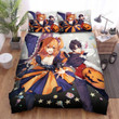 Halloween, Witch, Witch And Vampire  Bed Sheets Spread Duvet Cover Bedding Sets