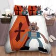 Halloween Werewolf And The Coffin Illustration Bed Sheets Spread Duvet Cover Bedding Sets