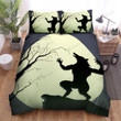 Halloween Werewolf Silhouette In The Moon Background Bed Sheets Spread Duvet Cover Bedding Sets