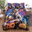 Halloween, Witch, Watching Firework Bed Sheets Spread Duvet Cover Bedding Sets